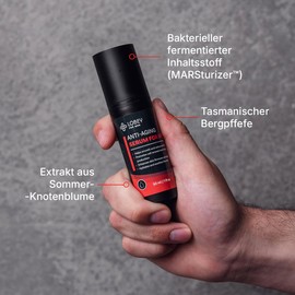 Lobey Anti-Aging Serum für Männer – Straffendes Männer-Serum gegen Falten mit Hyaluron, IBR-Snowflake & MARSturizer – Beruhigt nach der Rasur – Naturkosmetik für Vitale & Glatte Haut (30 ml)