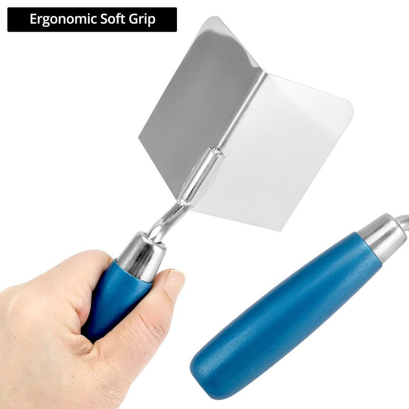 QWORK® 2 Pieces Corner Trowel Rustproof 80 x 60 mm