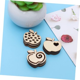 EXCEART Apple Wood Pieces 100 Pcs Mixed Shape Wooden Slices for DIY Crafts Scrapbooking Floral Arrangement Supplies Home Decor Party Decorations