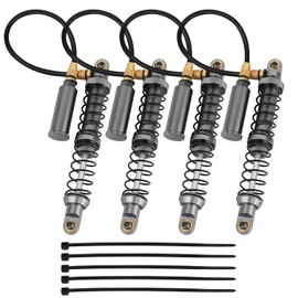 Pothyes 100mm Desert Lizard Piggyback Adjustable RC Shock Absorber Damper for 1/10 RC Crawler Axial SCX10 90046 AXI231017 D90 TRX4 TRX6 Metal Upgrade (gray)