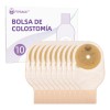 10 bolsas de colostomía escurribles Fivcage color nude reutilizables material