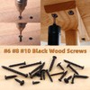 Rustark 490Pcs #6#8#10 Black Wood Screws Assortment Kit, Pan Head&Flat