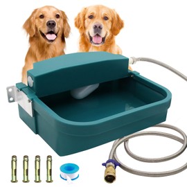 Automatic Dog Water Dispenser, 8L Large Waterer Outdoor Dog Feeder, Livestock Water Feeder for Indoor/Outdoor Easy to Clean, Water Auto Fill Animal Water Bowl Include Water Hose