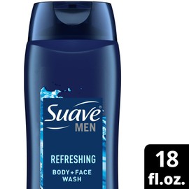 Suave Men Body & Face Wash, Refreshing, Cedarwood & Mandarin, 18 oz