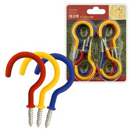Nomad Deck Pack (Mixed Colors 12p) Tent Installation Screw-type Deck Pack Deck Pack Set Screw-type Screw Hook Question Mark Nomad / 데크팩 (컬러혼합12p) 텐트설치 나사형 스크류 데크팩 데크팩세트 나사형 나사형고리 물음표 노마드