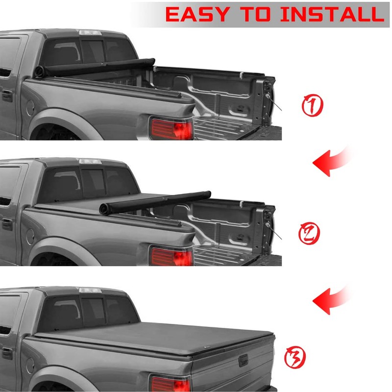CCIYU Tonneau Cover, Truck Bed Cover Roll Up Truck Tonneau