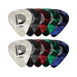D'Addario Puas Guitarra - Puntas de Guitarra de Geluloide - Surtido, Mediana, paquete de 10