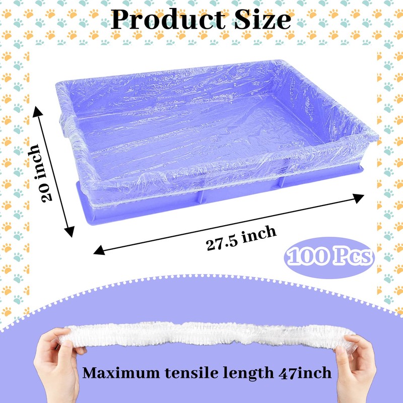 BNOSDM 100 PCS Disposable Rabbit Cage Liner Plastic Guinea Pig