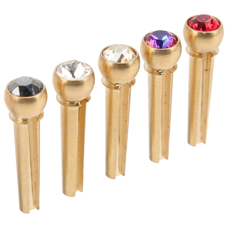 5Pcs Guitar Bridge Pin String Peg Brass Endpin Accessory Replacement