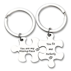 Valentine's Day Gifts for Boyfriend Girlfriend Puzzle Keychain for Couples You Are My Missing Piece You Fit Me Perfectly Keychains for Husband Wife Anniversary Birthday Gifts for Couples