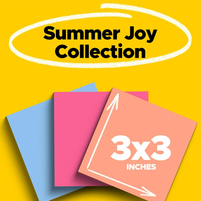 Post-it Super Sticky Notes, 3 Sticky Note Pads, 3 x