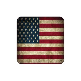 Patriotic USA Flag Drink Coaster Set Gift United States of America Rustic US Bar Kitchen Home