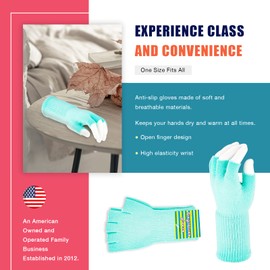 Funny Guy Mugs Warm Stretchy Knit Fingerless Gloves for Women and Men, Teal, One Size Fits Most