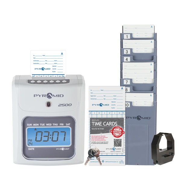 Pyramid Time Systems 2500 Small Business Time Clock Bundle with