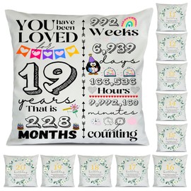SAMAR 19 Years old Birthday gift idea, Cushion cover pillow 41x41cm size with filling insert printed both sides, Machine washable and iron friendly for him and her 19th birthday