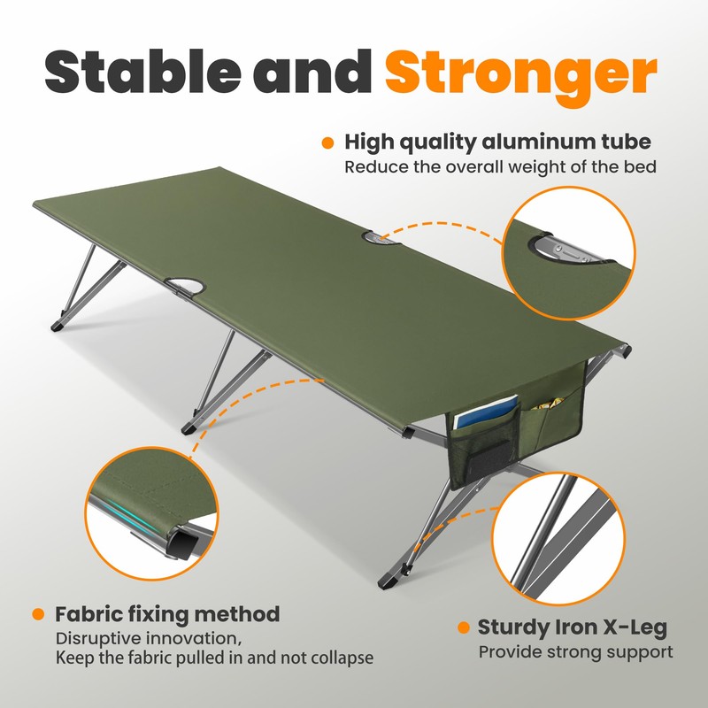 Join Nature Oversized Camping Cot Foldable for Adults, Supports 450