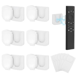 Realjoy Pack of 6 Magnetic Holder, Remote Control Holder, Wall Mount, White Holder, Remote Control without Punching for TV, Remote Control of Air Conditioning, Power Strip