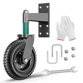 DAILYLIFE Gate Wheel, Heavy Duty 8-Inch Spring-Loaded Gate Wheels for Wooden & Metal Tube Gates, 700 lbs Capacity Caster with 360° Rotation, Includes Mounting Hardware