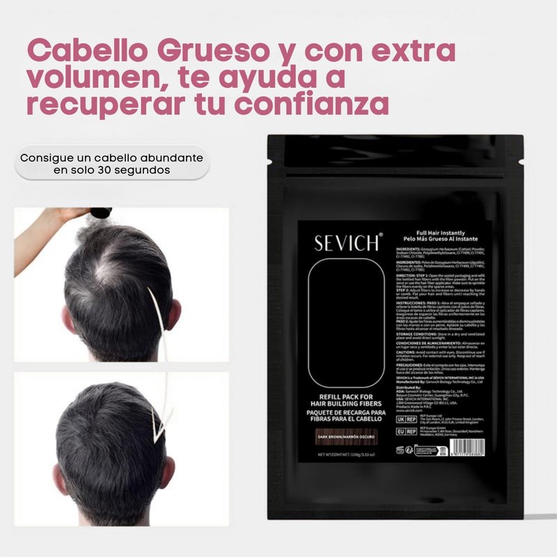 Repuesto para Frasco Sevich Fibras Capilares Naturales Adherentes Disimula Calvicie