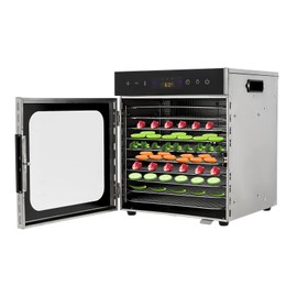 HAPPCUCOE 400W Food Dehydrator,10 Trays Food-Grade 304 Stainless Steel Meat Dehydrator, Temp Control & Digital Timer, Dehydrators for Jerky, Fruits, Vegetables, Herbs, Meat