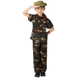Rubies - Soldier - Childrens Fancy Dress Costume - Small - 104cm - Age 3-4, Green, Black