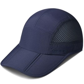 GADIEMKENSD Men's Folding Outdoor Hat, Long Brim, UPF 50+, UV Protection, navy, 55.0-60.0 cm