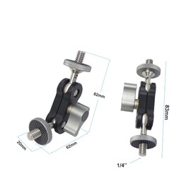 CS PRIORITY Mini Magic Arm Double Ball Head 1/4 Inch Screw with Cold Shoe Mount for SL Camera Tripod LED Video Light Microphone Field Monitor (Type A)