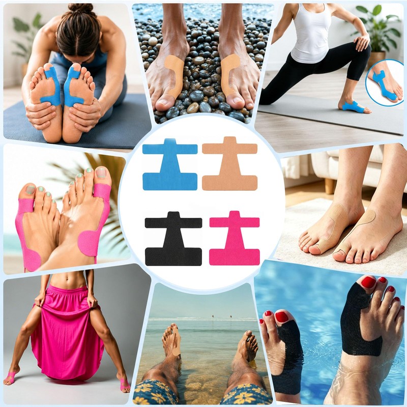 Bunion Tape, 32 Pcs Pre Cut Kinesiology Strips for Big