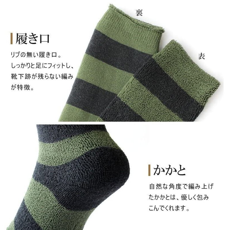 Sumiyarn Pile Socks, Border, Mokomoko Socks, Room Socks, Women's, Men's,