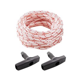 10 Metre Starter Rope Lawnmower with 2 Pieces Starter Handle, 3.5 mm Lawnmower Pulley, Pull Rope for Rotary Dryer, Cable Pulley Lawn Mower Replacement Parts Starter Rope for Stihl Husqvarna Craftsman