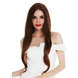 WIG ME UP - DW2848-MT-24BT87 Women's Wig Monofilament Very Long Sleek Smooth Red-Brown Blonde Highlighted