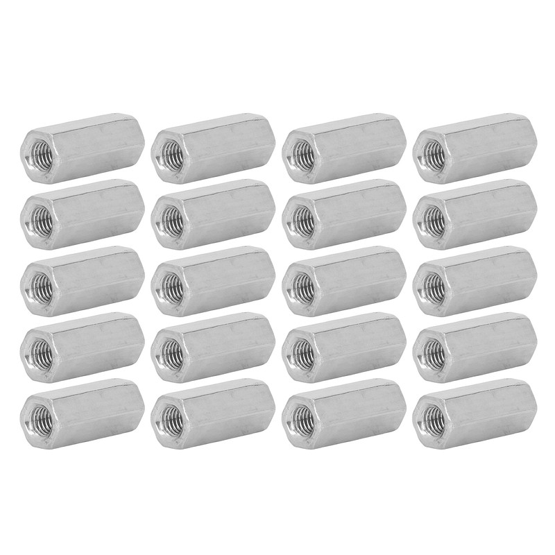 20 Pcs Hex Coupling Nut M6x1 L25mm Stainless Steel Threaded