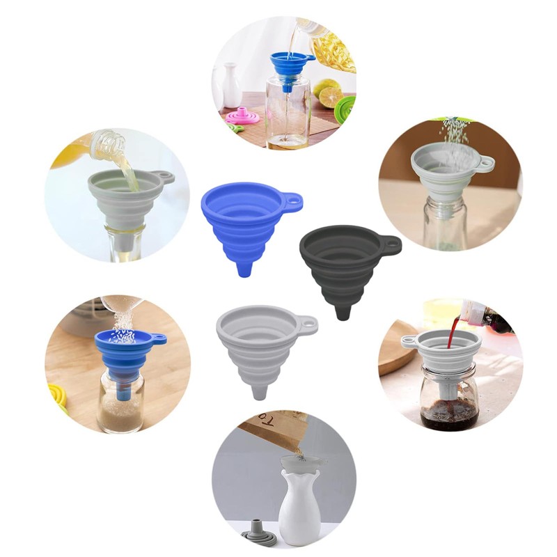 Foldable Funnel Mini Folding Funnel Set Expandable Funnel 4-Piece 4