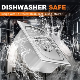 Aplancee 4-Pack Hotel Pans with Lids 1/2 Size x 6 Inch Deep, Commercial Stainless Steel Food Pan Dishwasher Safe for Buffet, Steam Table, Restaurant & Cooking