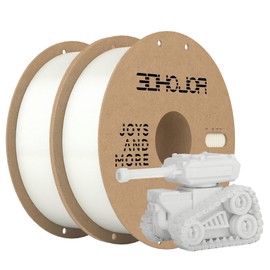 3DHoJor Update Basic PETG Filament 1.75mm 3D Printing Filament 1kg*2 Bundle Spool 3D Filament 1.75mm Dimensional Accuracy +/- 0.03mm Non Tangling Non Clogging,Print with Most 3D Printers-2Pack White