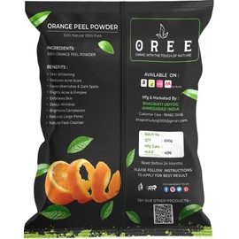 Aayush Herbal Orange Peel Powder For Skin and Face (200 Grams) | No Chemical, No preservative | Help in Tan Removal, Face cleansing and make skin glowing