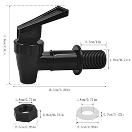 4 Sets Replacement Cooler Faucet, Spout for 5 Gallon Jug, Reusable Plastic Spigot for Beverage Dispenser, Water Beverage Lever Pour Dispenser Valve, Gravity Water Spigot, White & Black