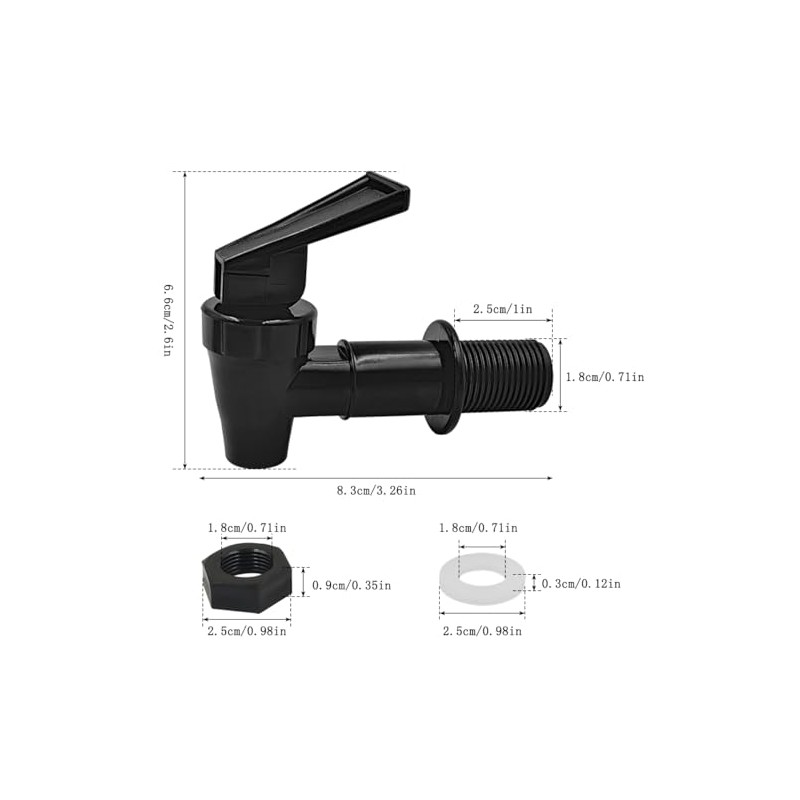 4 Sets Replacement Cooler Faucet, Spout for 5 Gallon Jug,