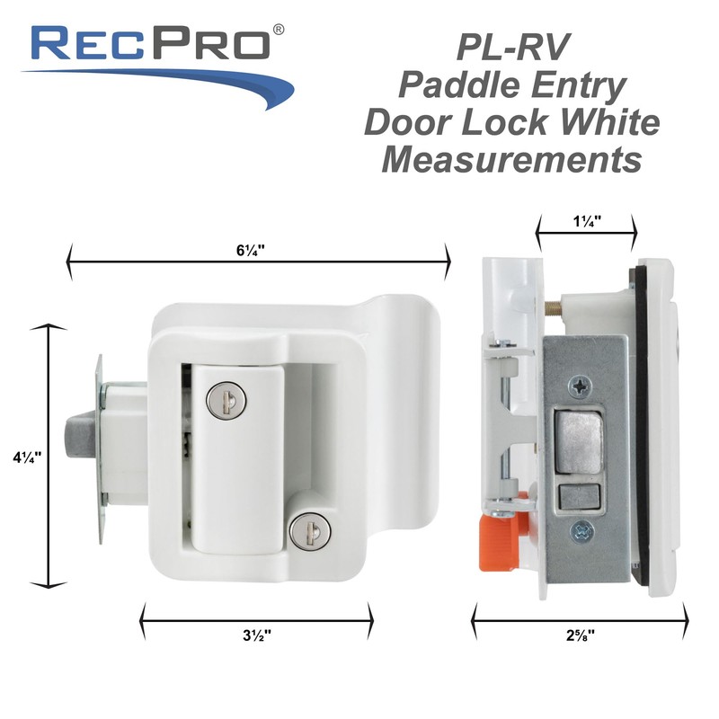 RecPro White RV Paddle Door Handle | RV Door Lactch