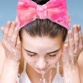 UMIKU 7 Pack Spa Headband for Women Facial Makeup Headband Soft Coral Fleece Bow Hair Band Head Wrap for Washing Face Mask Party Favors Christmas Gifts Stocking Stuffers Adult Spa Gifts for Women