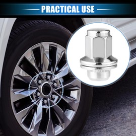 VekAuto 10 Pcs Wheel Lug Nuts Compatible for Toyota Tundra Sequoia 2008-2021, Durable Chorme Plated M14x1.5 Carbon Steel Silver Tone Tire Lugnuts