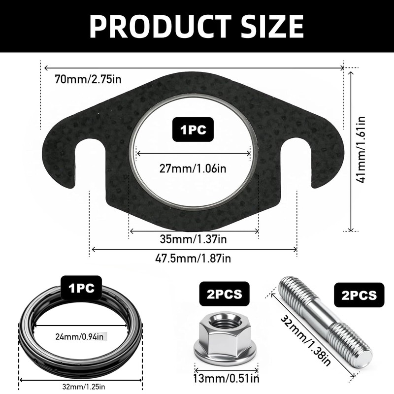 BIVYAX 1 Set Exhaust Gasket for Yamaha 2T 50cc Scooter,