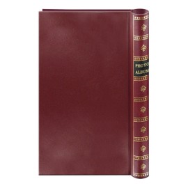Spiral Bound Photo Album 300 Bi-Directional Memo Pockets Hold 4x6 Photos, Burgundy