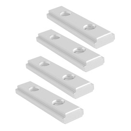 YINETTECH Set of 4 T-slot nuts M6 double groove guide rail slider 50 x 6 mm T-slot guide rail slider for table saw, table saw, table drill, band saw, DIY workbench guide, silver