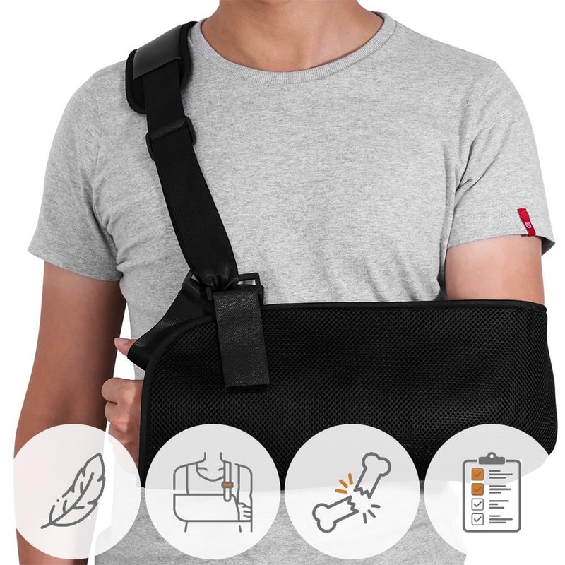 Arm Sling Shoulder, Adjustable Arm Loop with Breathable Mesh, Arm