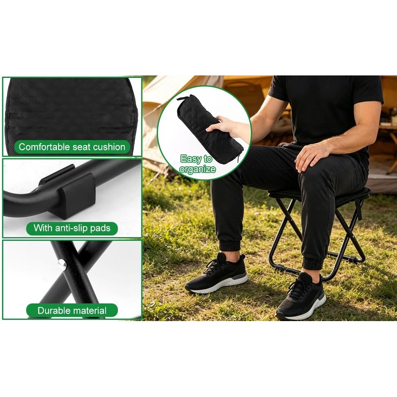 Portable Backpack Stool for Adults, Compact Pocket Folding Stool 176