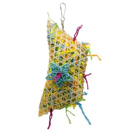 Parrot Essentials Colourful Foraging Pouch - Chewable, Natural Bird Enrichment Toy for Parrots