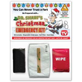 Christmas SHART Wet Fart Emergency Kit - Funny Xmas Gift Gag Party Favors, Stocking Stuffer, White Elephant, Secret Santa and More! (1)