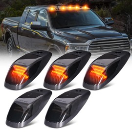 SHINEFIT 5PCS LED Cab Clearance Lights Replacement for Ram 2500 3500 4500 5500 2019-2024, Smoked Top Cab Roof Lights for Ram Trucks