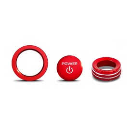 for Toyota Prius 2023-2026 Accessories, 3-Pieces Aluminum Alloy Knob Covers Trim Kit - Fits Push Start Button & Volume, Interior Upgrade, Knob Protection & Easy Operation - DvlynAuroa (Red)